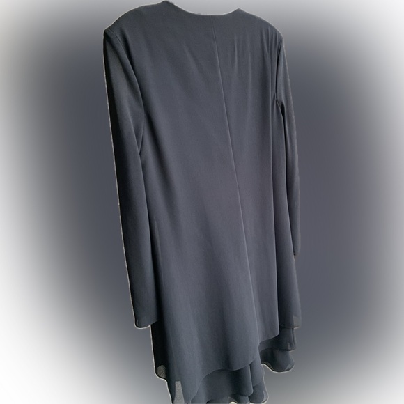 Jones Wear | Dress womens black long sheer sleeve, sheer overlay sz 12 - Picture 7 of 9